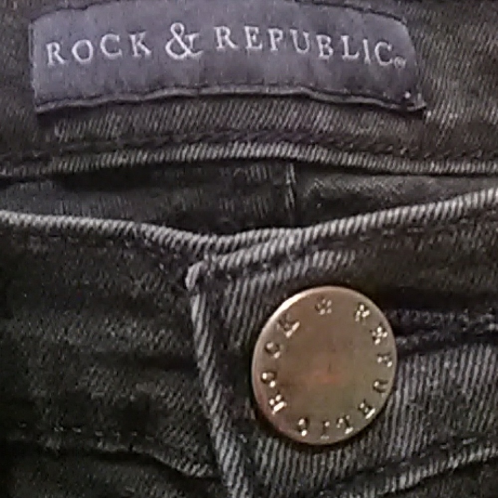 Rock & Republic Black Deconstructed Jeans